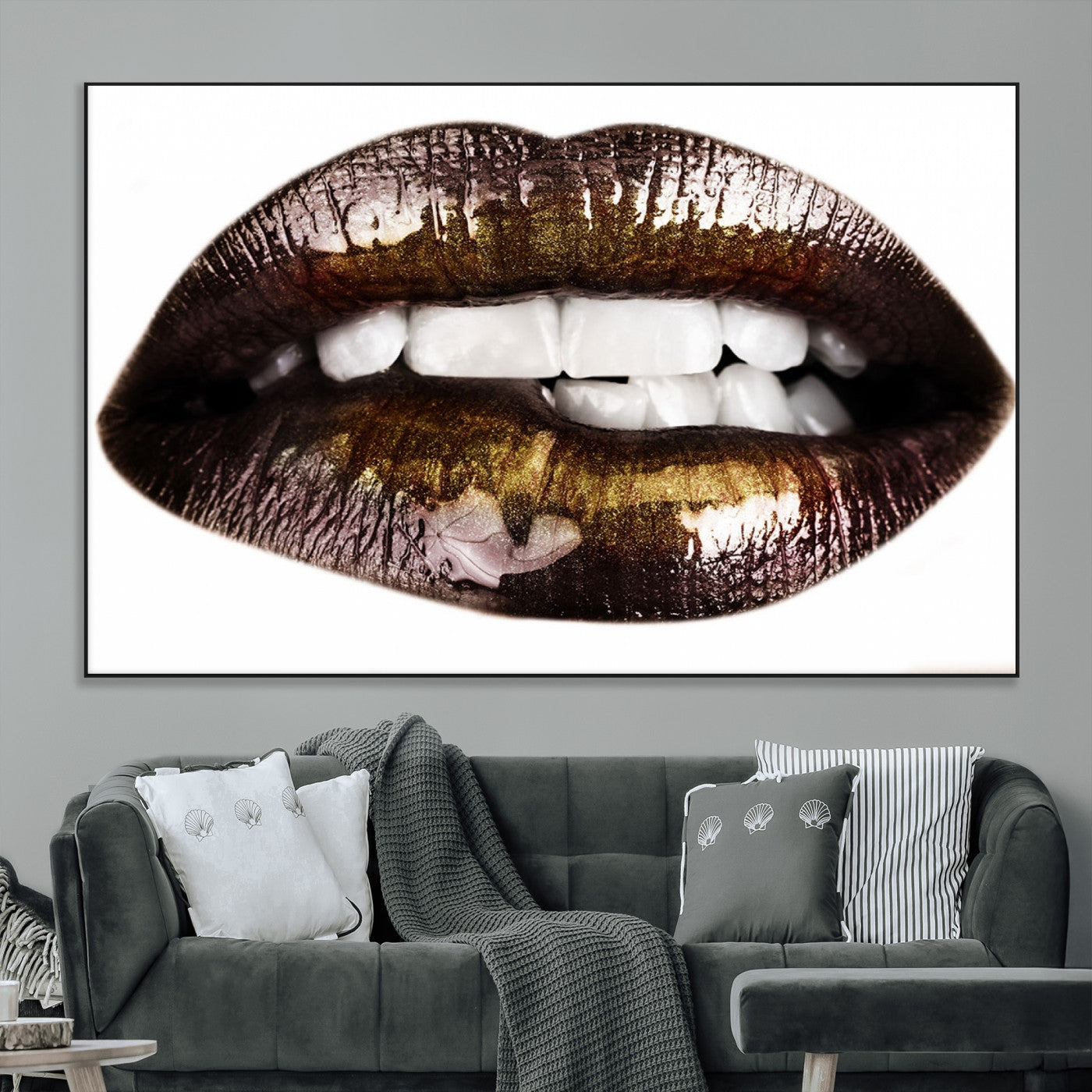 SEG-FC-51X34_Oversize - Close Up Lips Wall Art Canvas Print