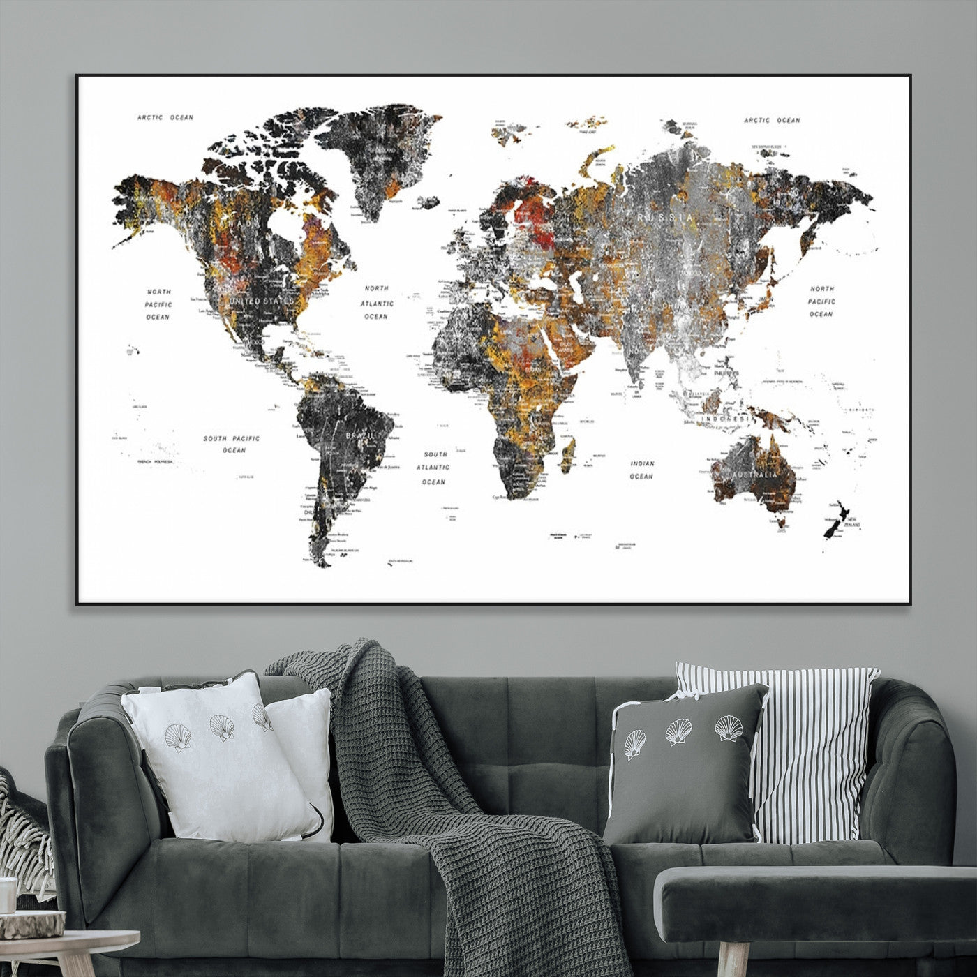 SEG-FC-51X34_Oversize - World Map Wall Art Canvas Print for Home and Office Decor