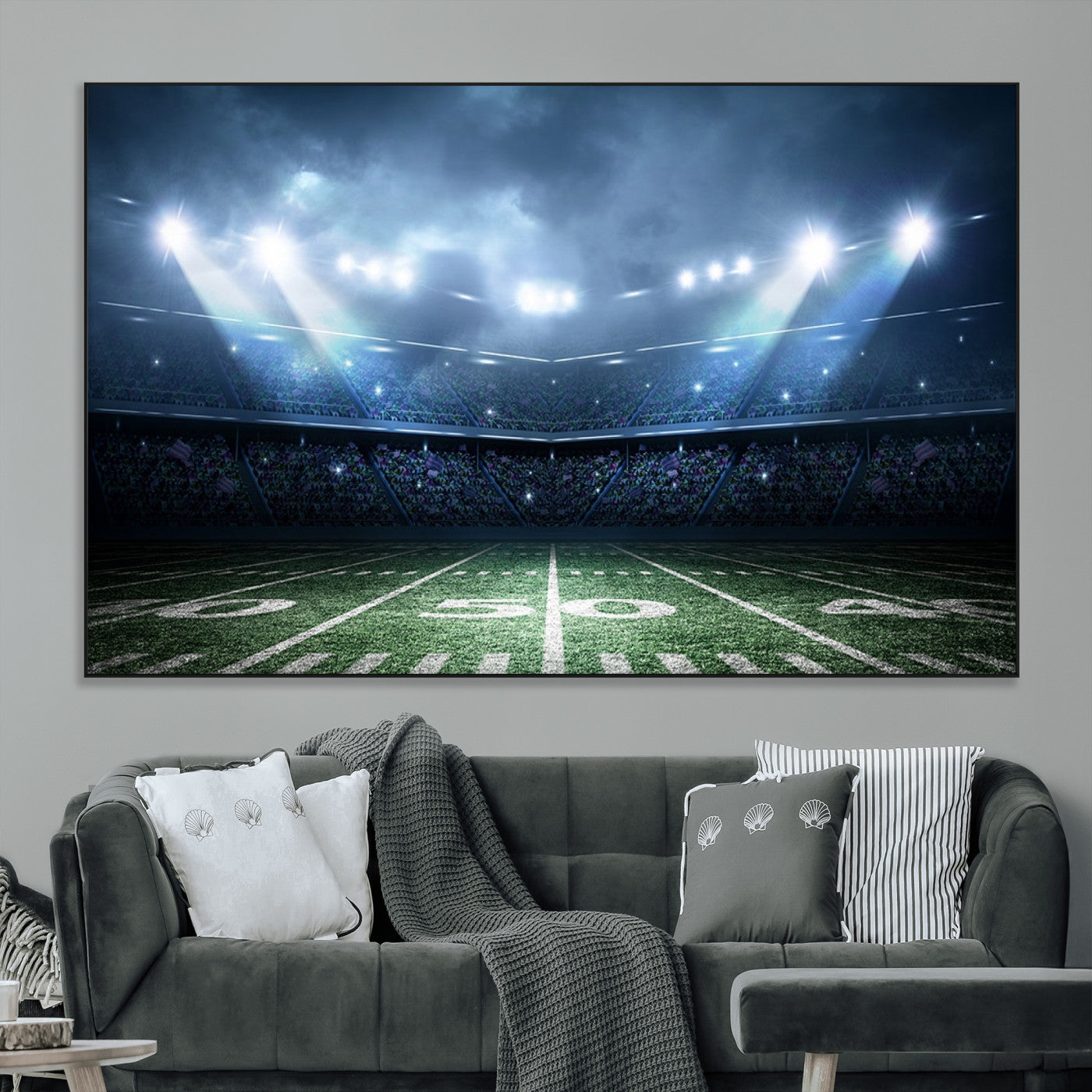 SEG-FC-51X34_Oversize - American Football Stadium Wall Art Canvas, American Football Stadium Canvas Print