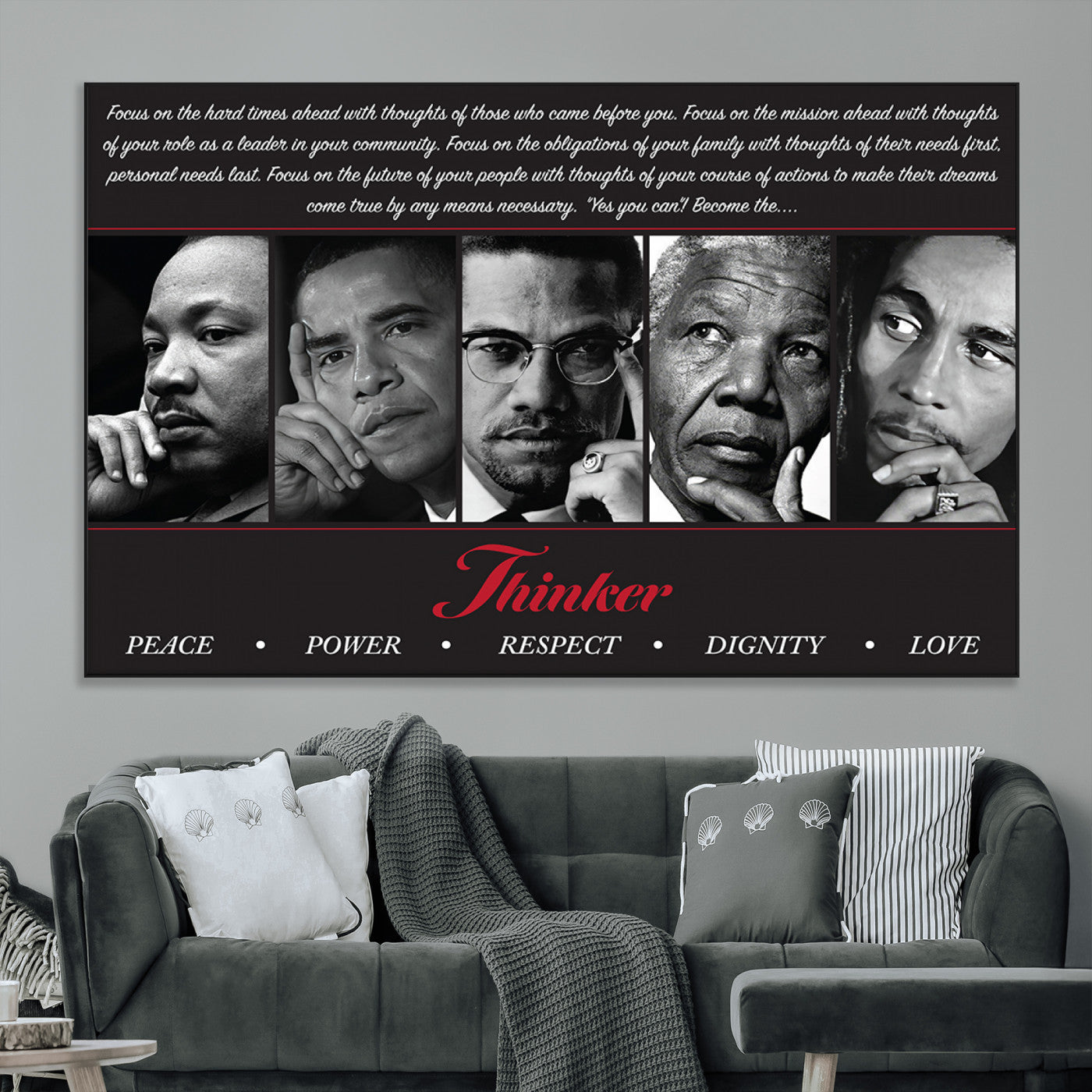 SEG-FC-51X34_Oversize - Thinker Peace Power Respect Dignity Wall Art | Thinkers of Changel Wall Art Featuring Icons of