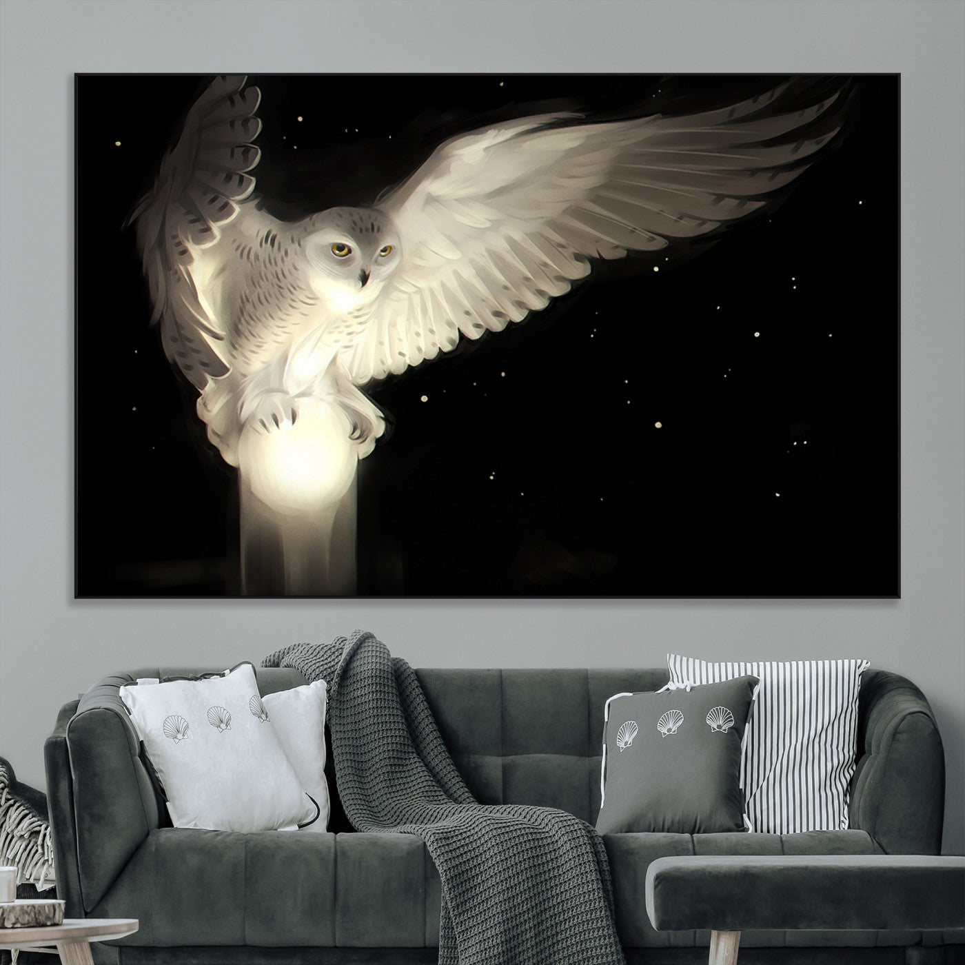 SEG-FC-51X34_Oversize - Night Owl Art -  Illuminating the Darkness – Unique Animal-Inspired Wall Art for Modern Decor |