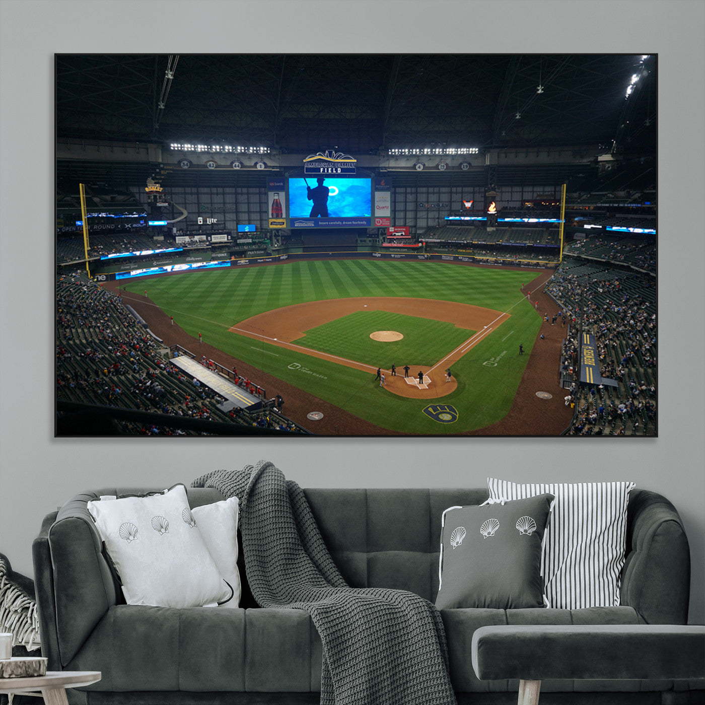 SEG-FC-51X34_Oversize - Milwaukee Brewers Baseball Art Print - American Family Field Stadium Wall Art Canvas Print