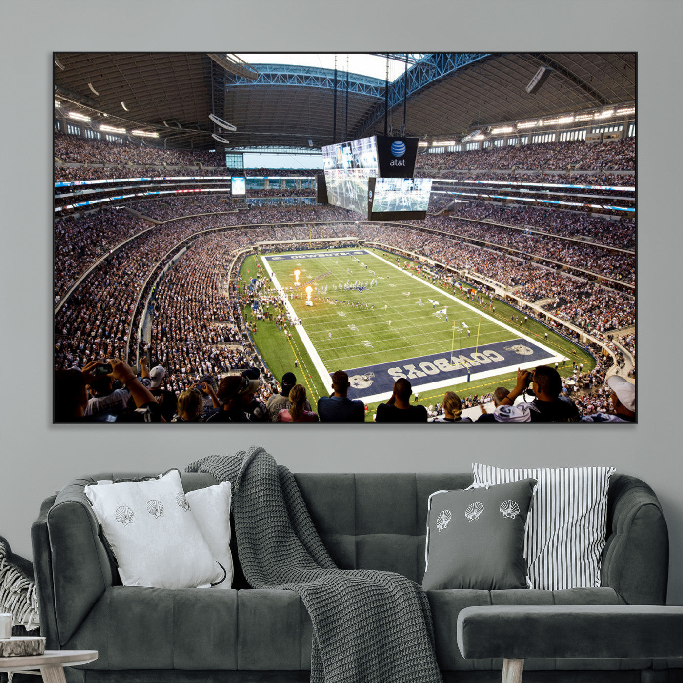 SEG-FC-51X34_Oversize - Dallas Cowboys Football Team Print - Arlington AT&T Stadium Wall Art Canvas Print