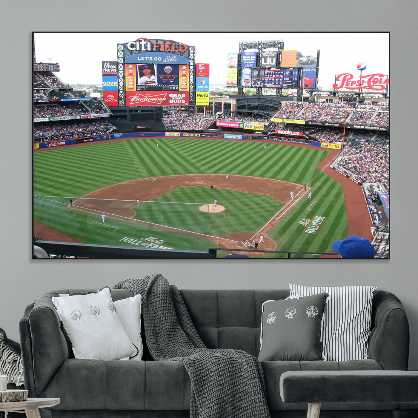 SEG-FC-51X34_Oversize - New York Mets Baseball Team Print - Citi Field Baseball Stadium Wall Art Canvas Print