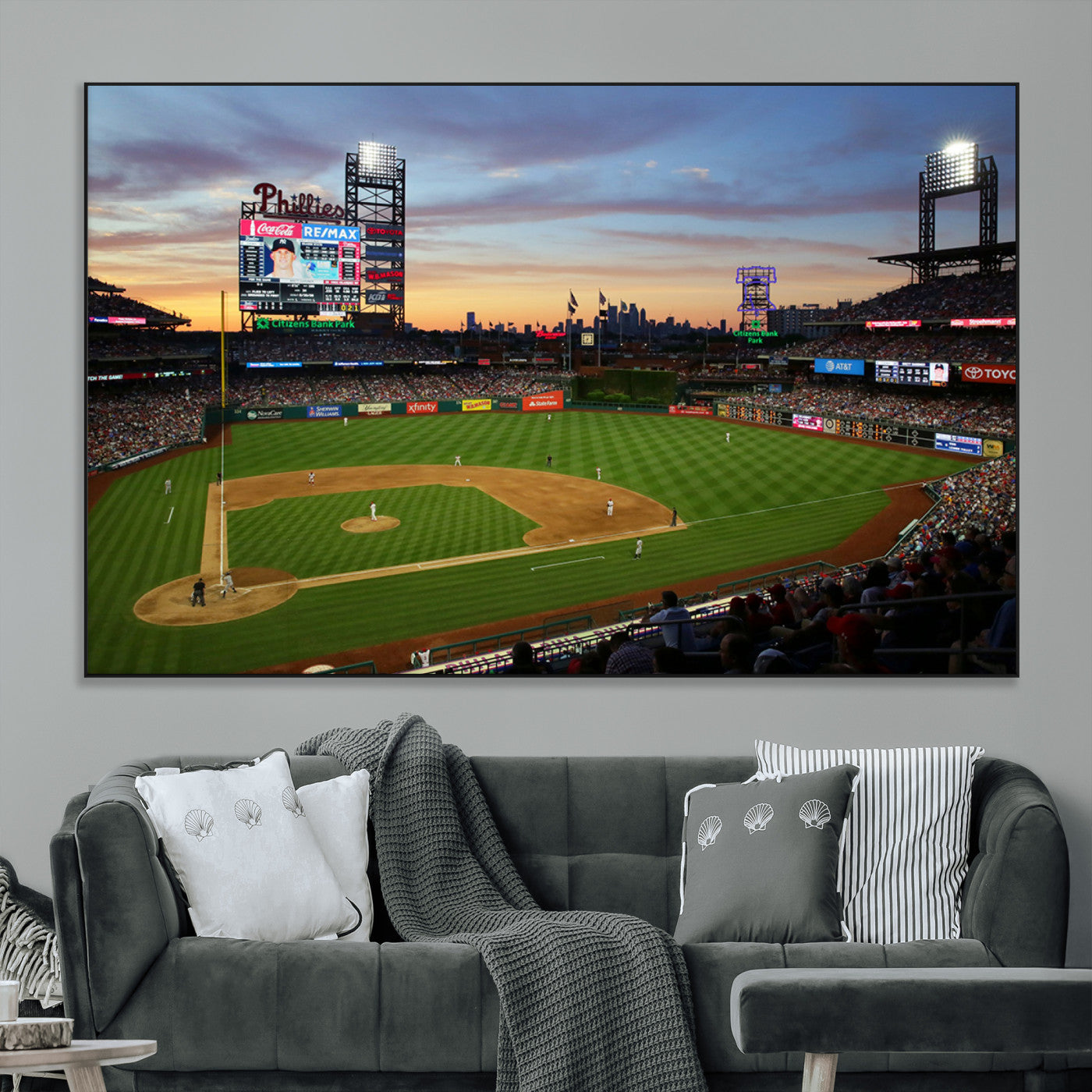 SEG-FC-51X34_Oversize - Citizens Bank Park Philadelphia Phillies Wall Art Canvas | 3-Panel Canvas Print of Phillies Stadium