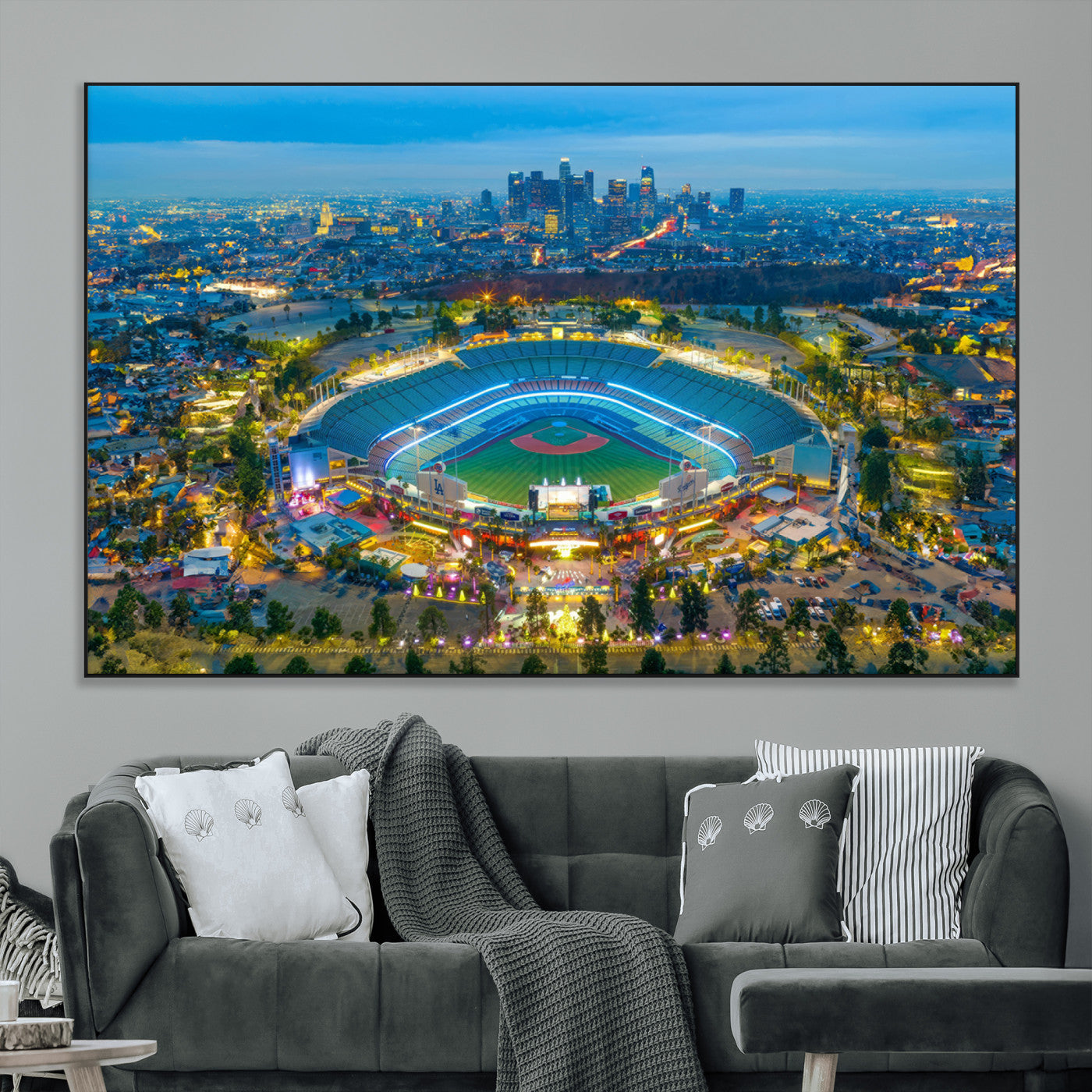 SEG-FC-51X34_Oversize - Los Angeles Dodgers Wall Art Canvas, Dodger Stadium Wall Art Canvas Print - MLB Baseball Stadium