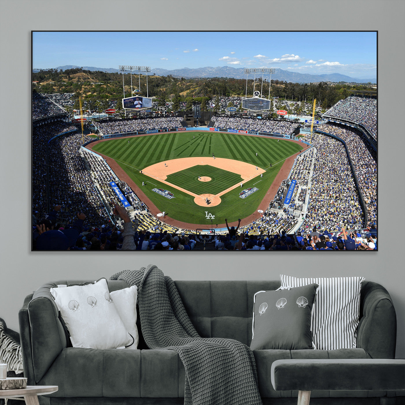 SEG-FC-51X34_Oversize - Los Angeles Dodgers Dodger Stadium Wall Art Canvas Print - MLB Baseball Stadium Wall Art Canvas
