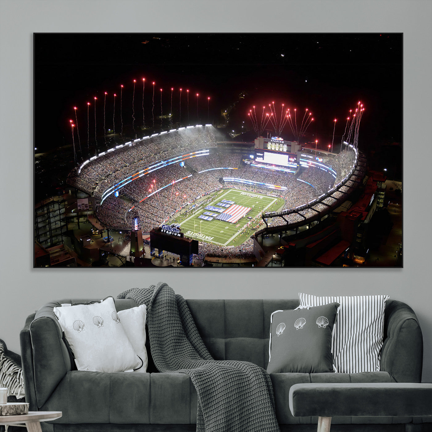 SEG-FC-51X34_Oversize - New England Patriots Team Print Wall Art- Foxborough Gillette Stadium Wall Art Canvas Print