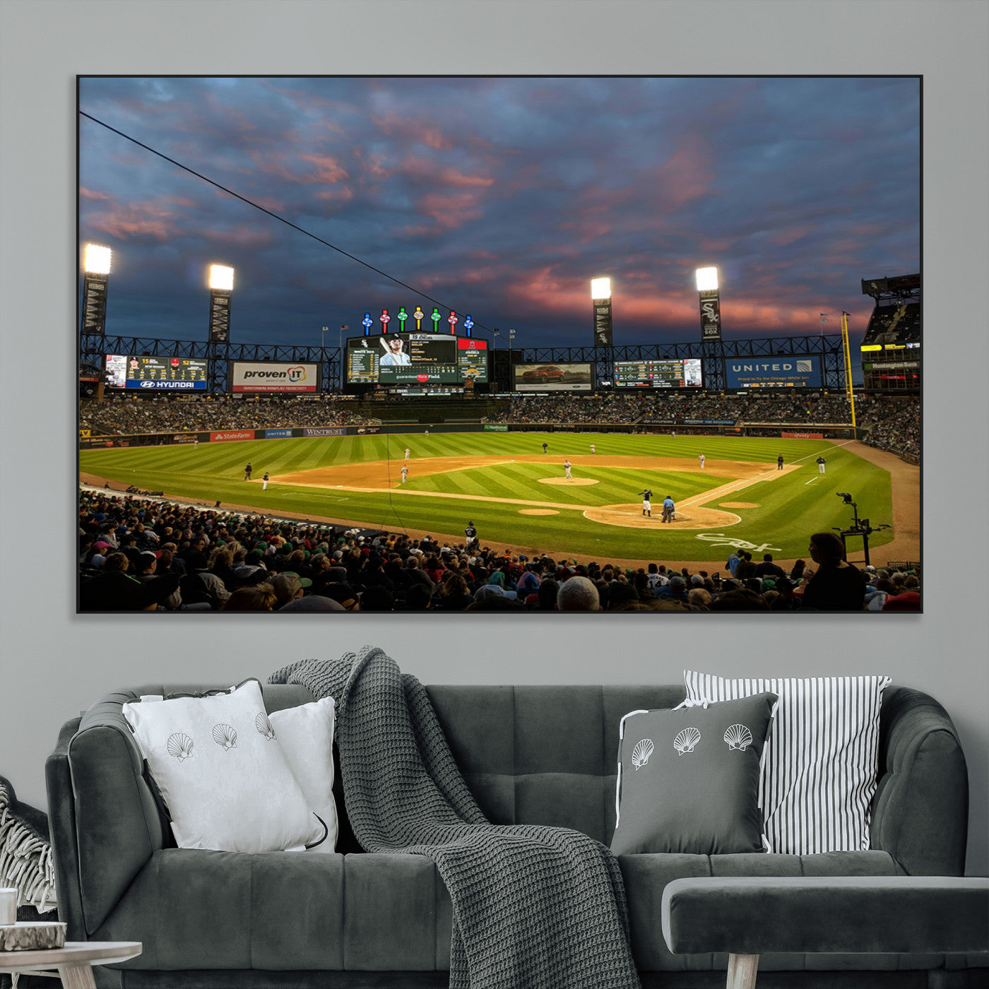 SEG-FC-51X34_Oversize - Chicago White Sox Baseball Team Print Canvas- Guaranteed Rate Field Stadium Wall Art Canvas Print