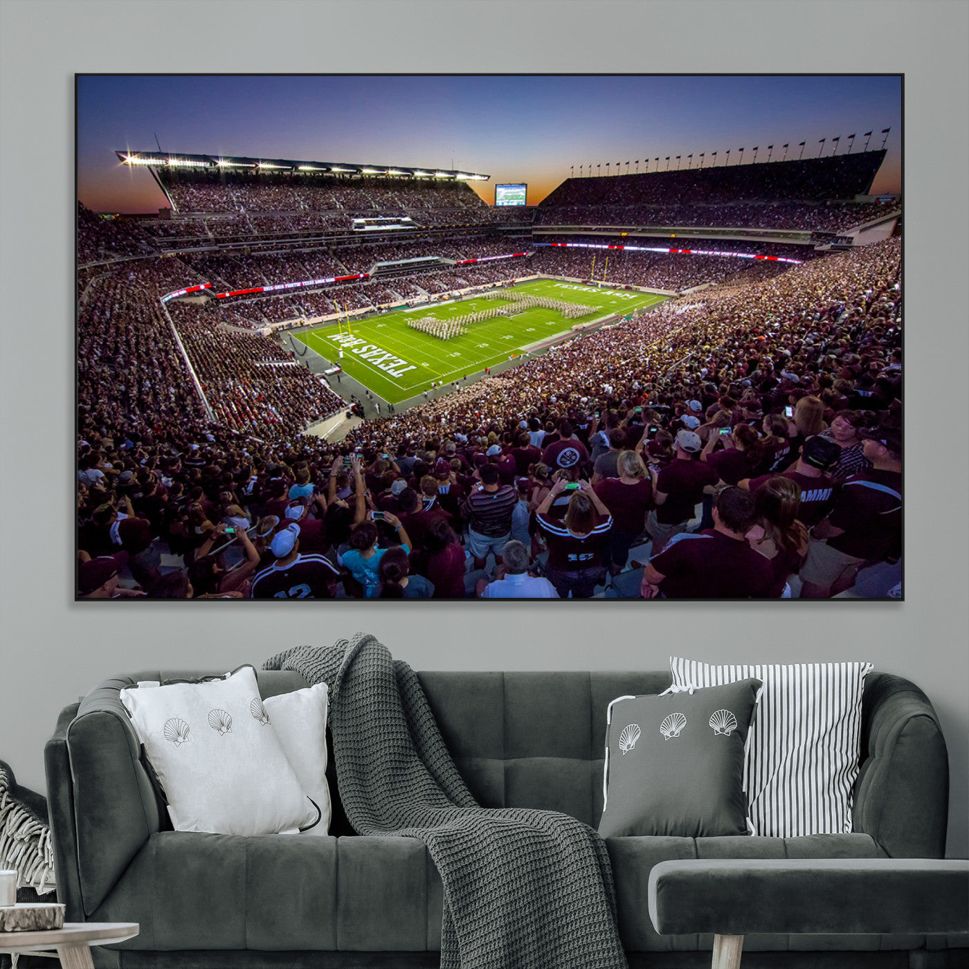 SEG-FC-51X34_Oversize - Texas A&M University Aggies Football Team Print - College Station Kyle Field Stadium Wall Art Canvas