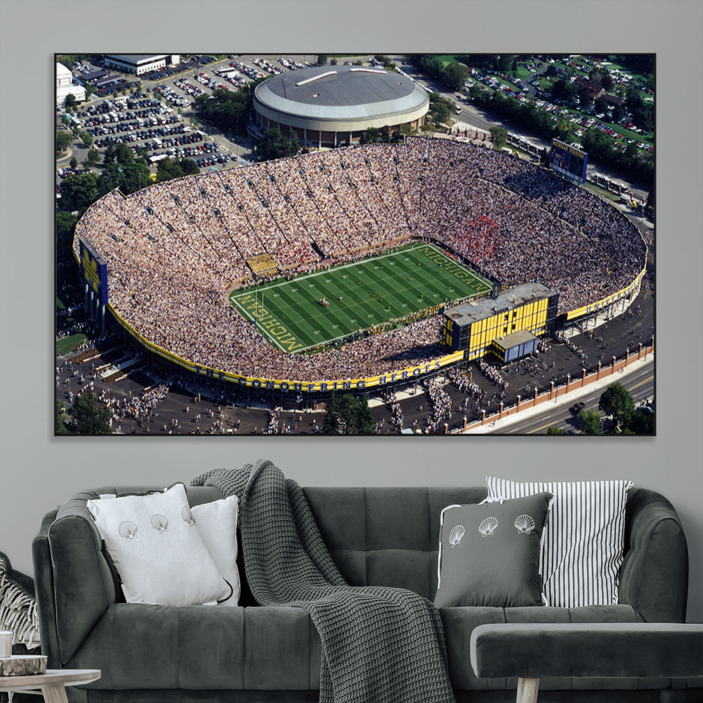 SEG-FC-51X34_Oversize - Michigan Wolverines Football Team Print - Ann Arbor Michigan Stadium Print, Michigan Wolverines