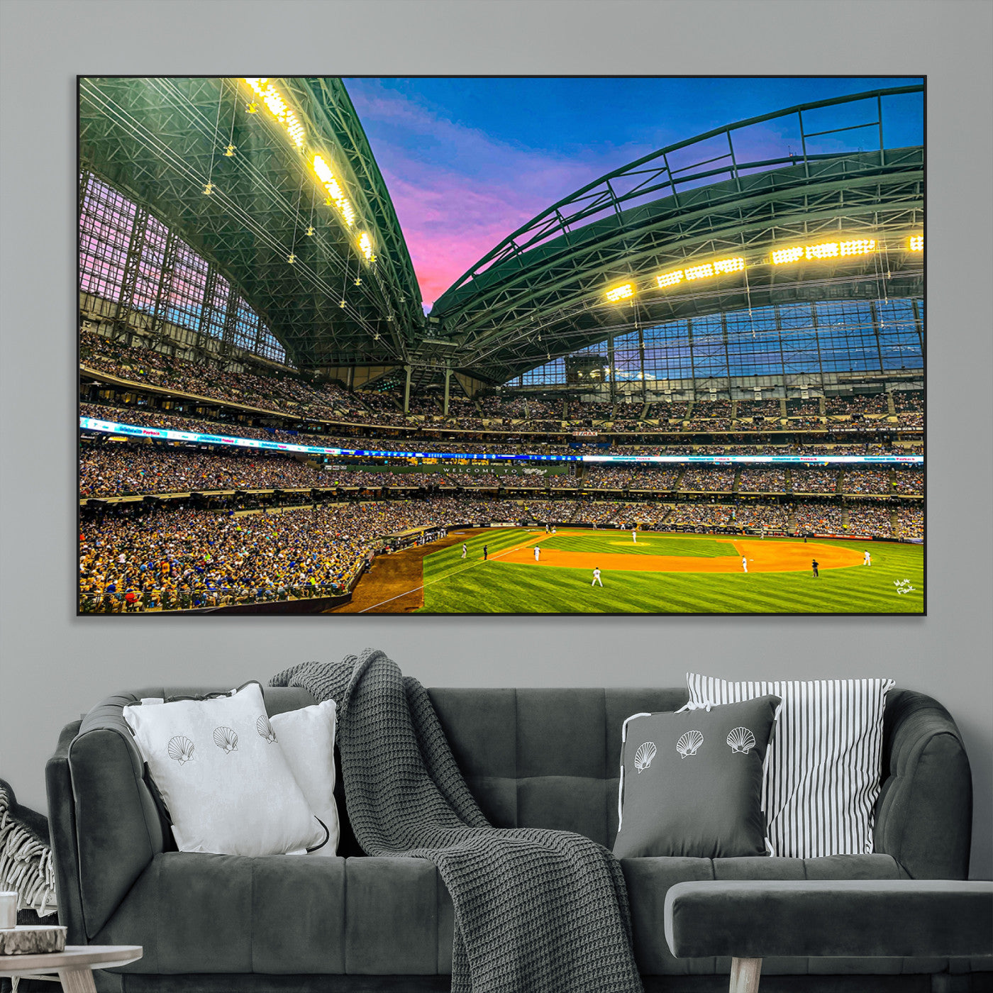 SEG-FC-51X34_Oversize - Milwaukee Brewers Baseball Team Print Canvas- American Family Field Stadium Wall Art Canvas Print