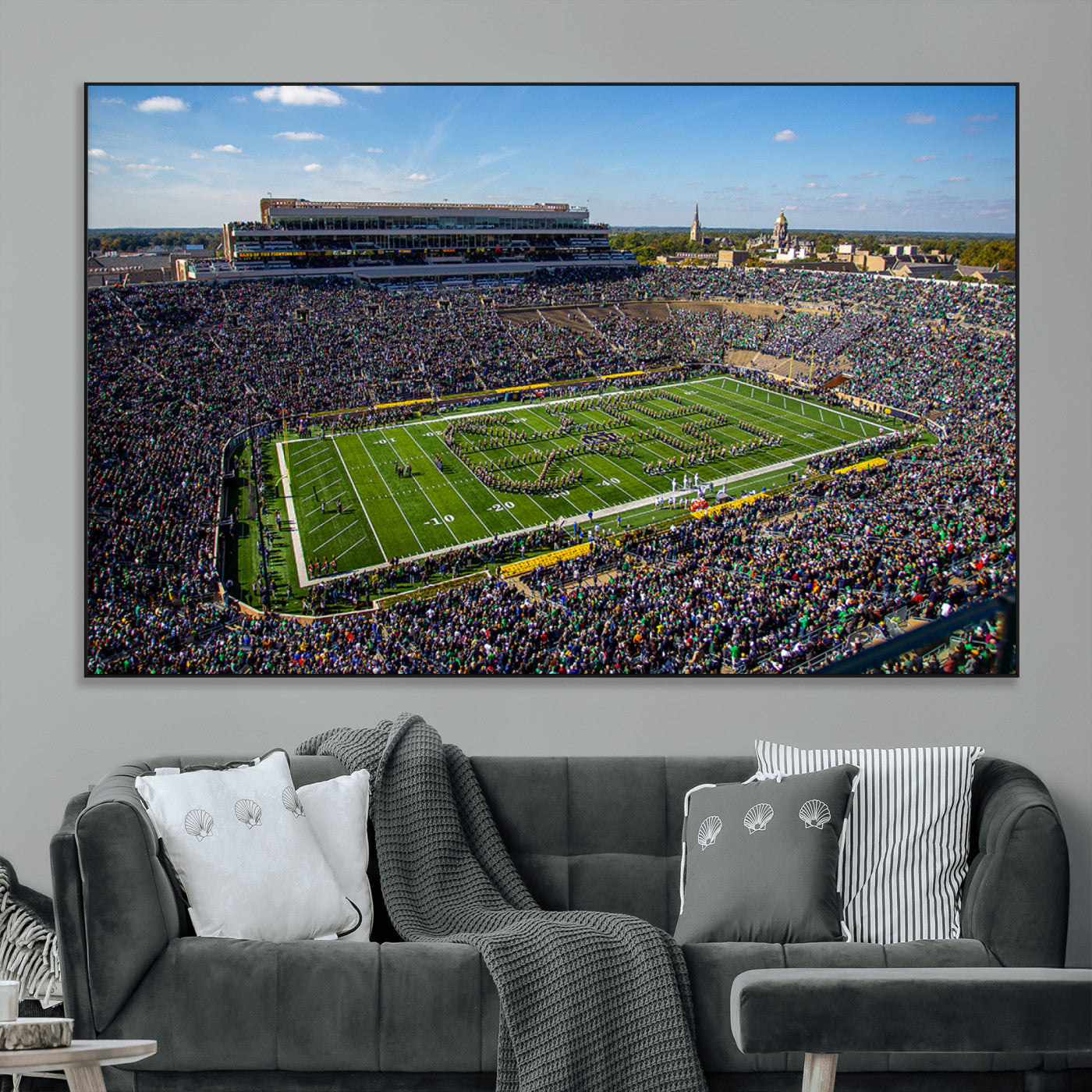 SEG-FC-51X34_Oversize - Notre Dame Fighting Irish Football Team Print - Notre Dame Stadium Wall Art Canvas Print