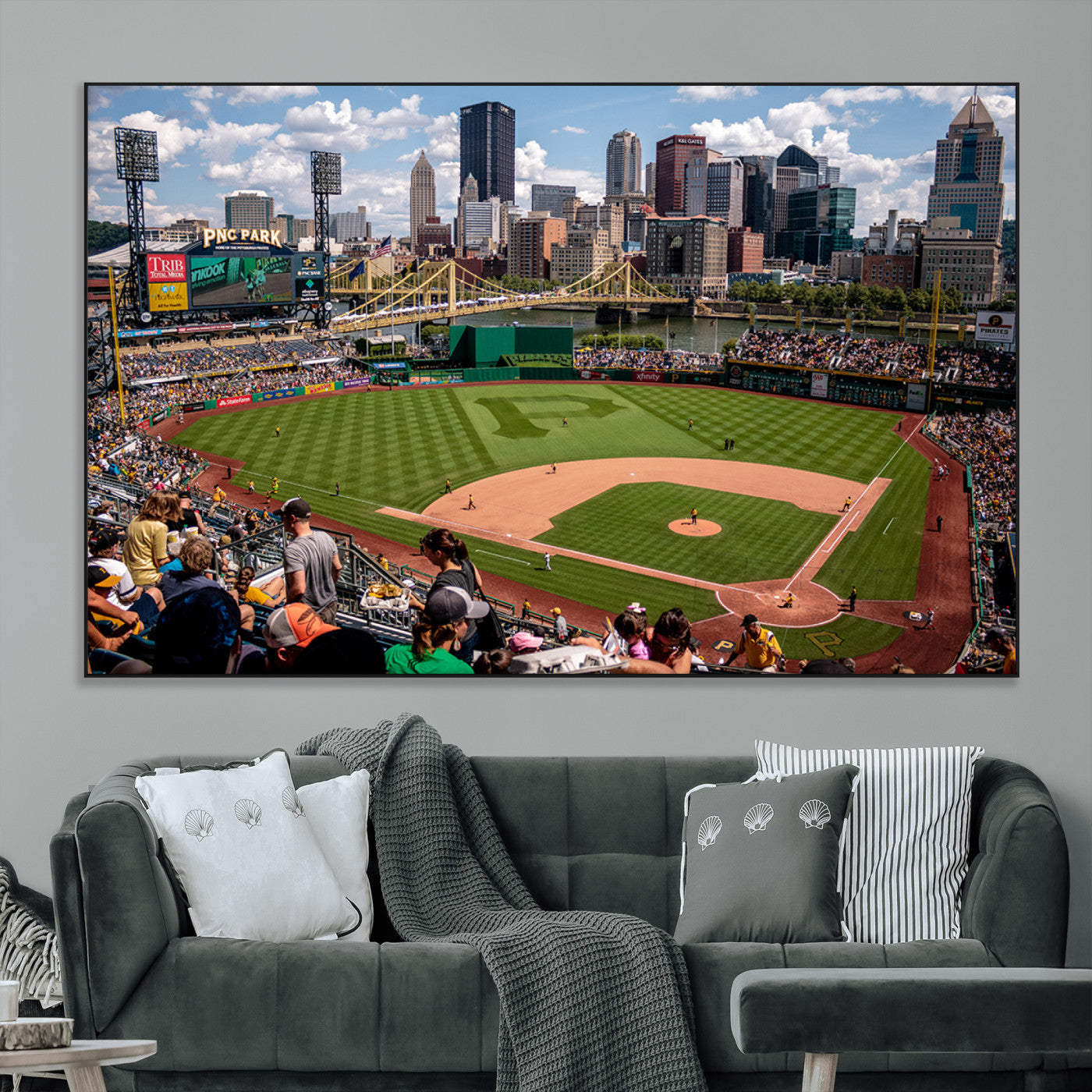 SEG-FC-51X34_Oversize - Pittsburgh Pirates Baseball Team Print - PNC Park Stadium Wall Art Canvas Print - Ready to Hang