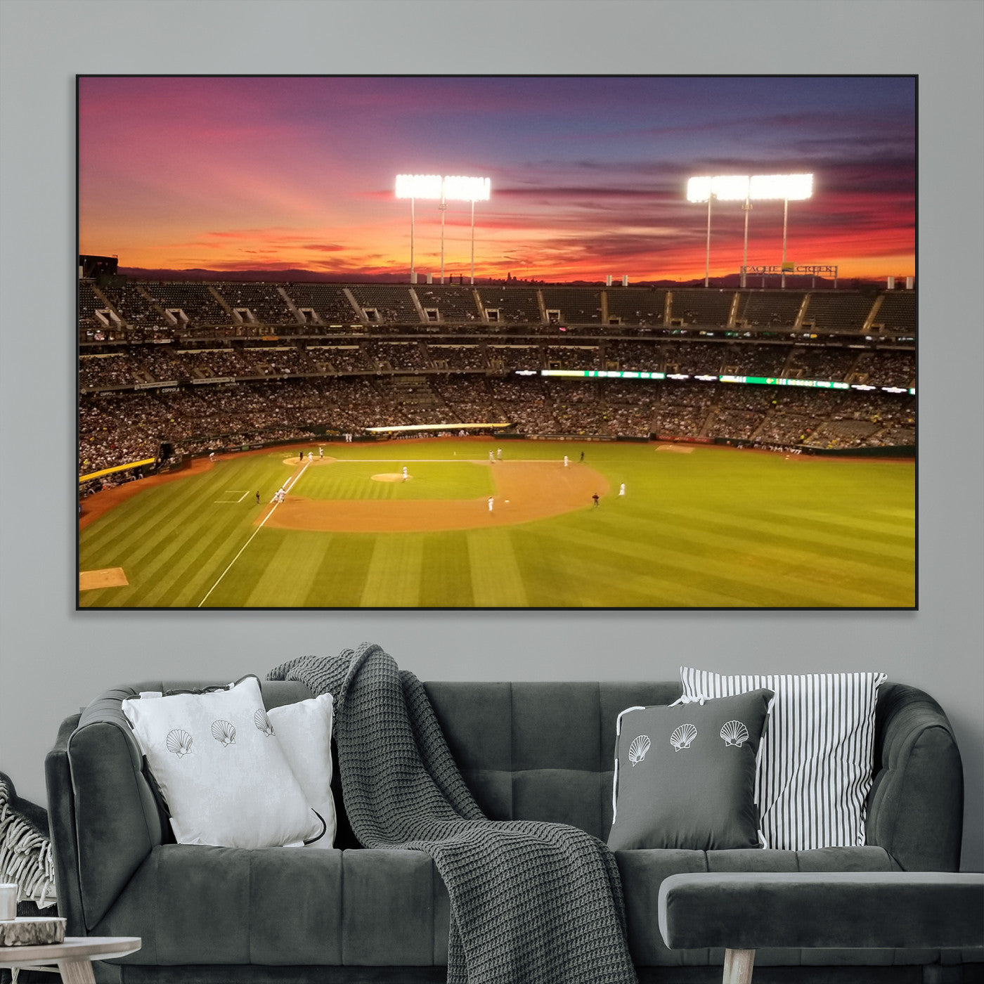 SEG-FC-51X34_Oversize - Oakland Athletics Baseball Team Print - Oakland Coliseum Stadium Wall Art Canvas Print