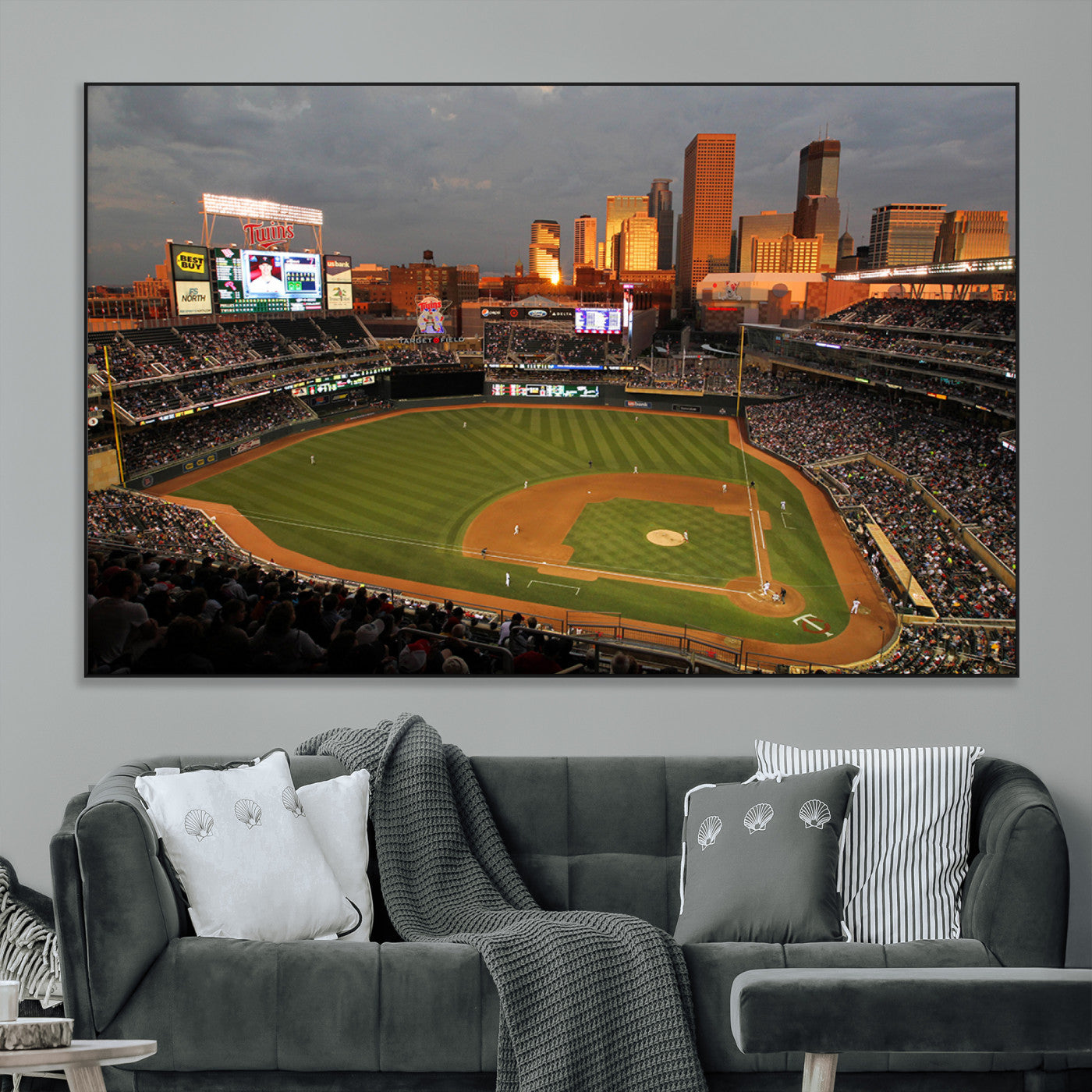 SEG-FC-51X34_Oversize - Minnesota Twins Baseball Team Print - Minneapolis Target Field Stadium Wall Art Canvas Print