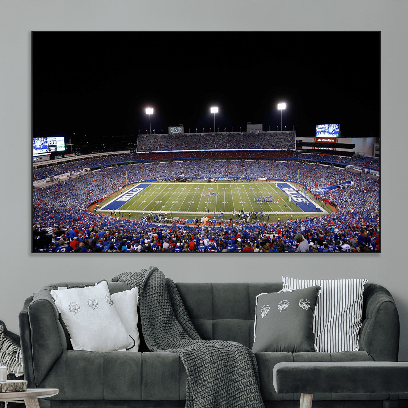 SEG-FC-51X34_Oversize - Buffalo Bills Wall Art - Buffalo Bills Stadium Canvas Print, Perfect Sports Decor for Living Rooms,
