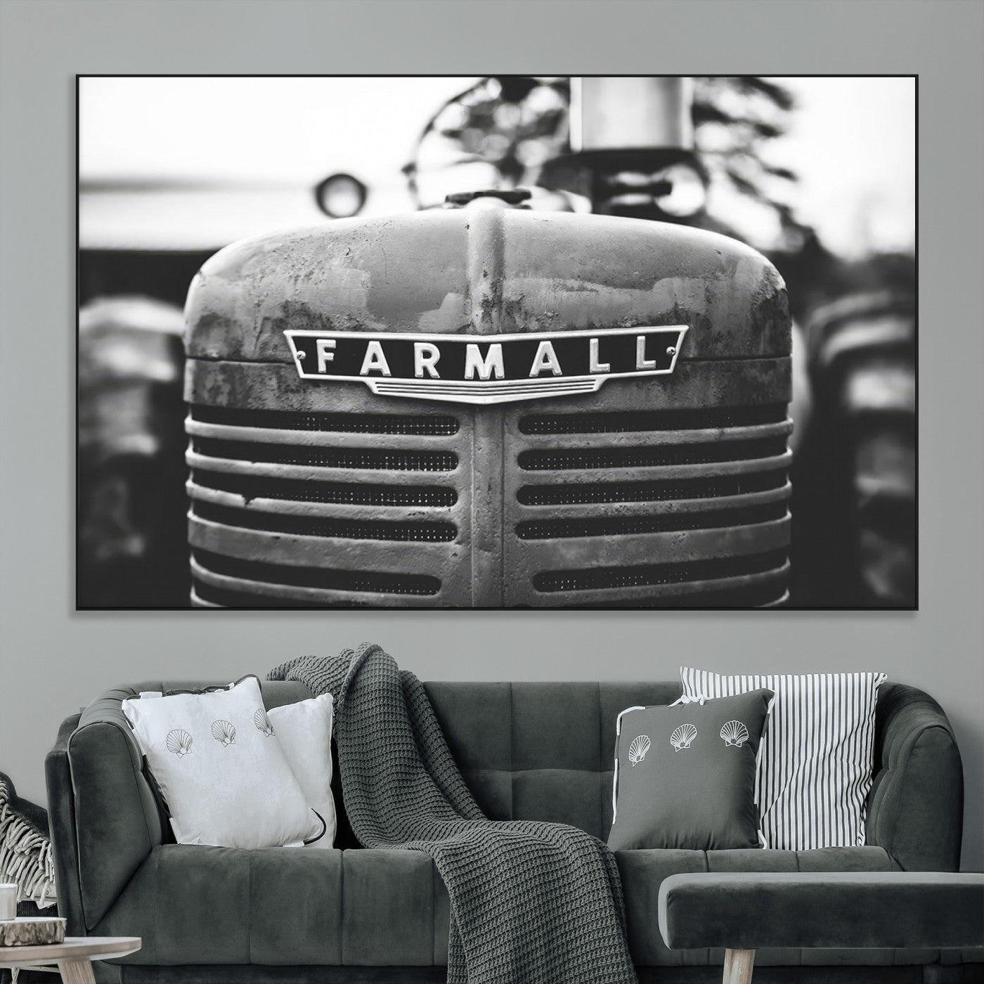 SEG-FC-51X34_Oversize - Vintage Farmall Tractor Wall Art Canvas Print, Rustic Farmhouse Decor Ready to Hang