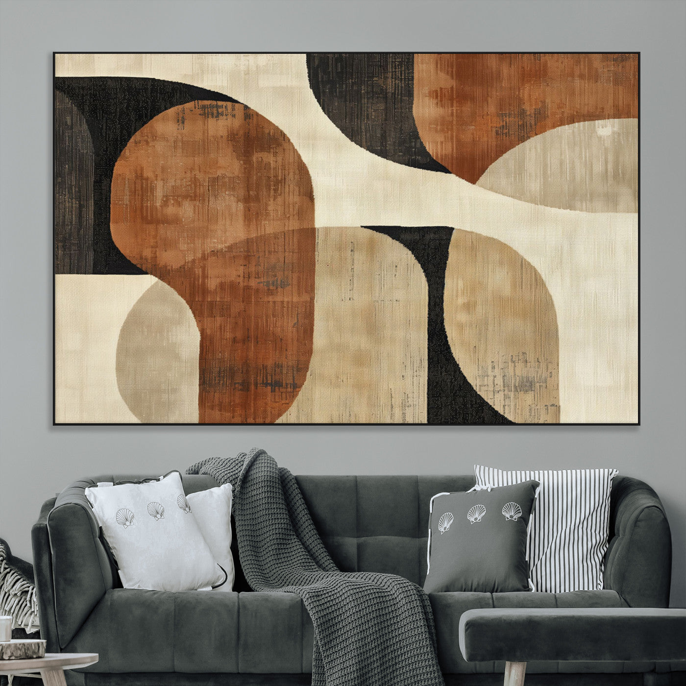 SEG-FC-51X34_Oversize - Wabi Sabi Abstract Wall Art Canvas Print | Large Minimalist Modern Geometric Wall Decor for Living