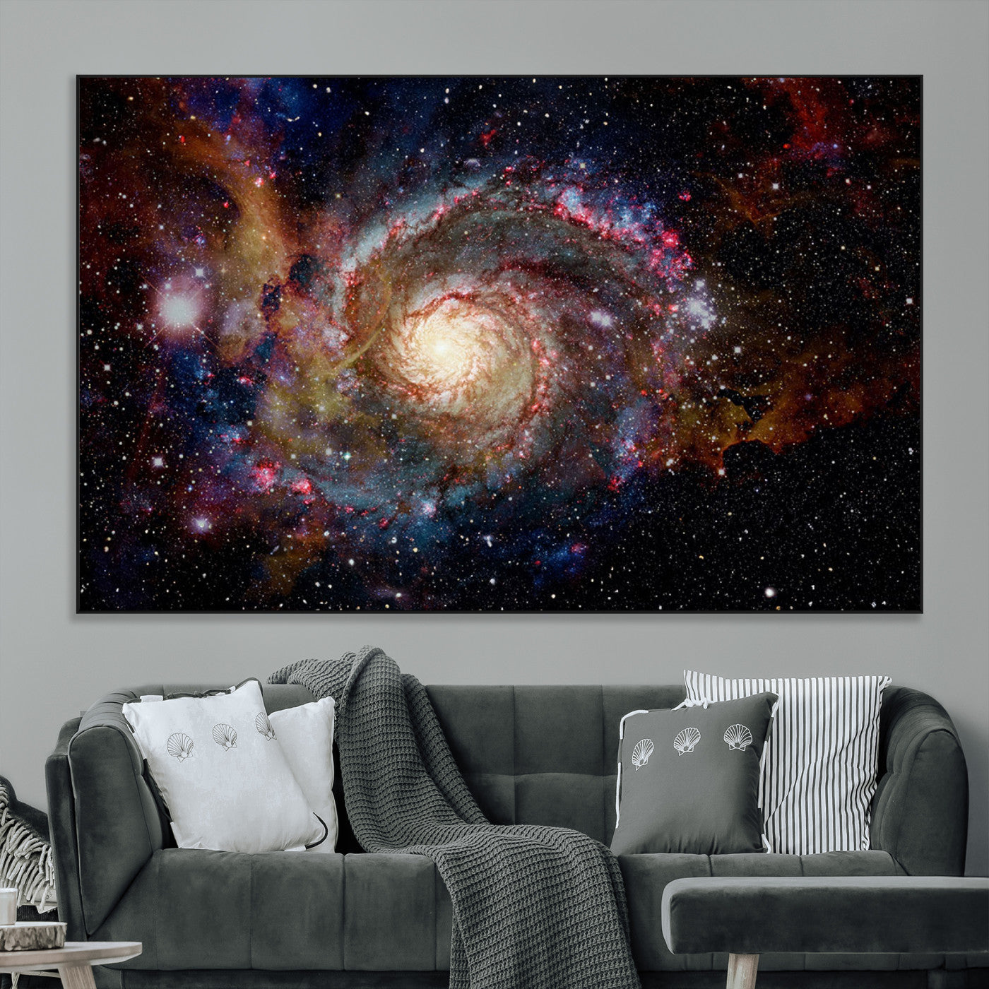 SEG-FC-51X34_Oversize - Nebula and Galaxies in Space Wall Art Canvas Print, Spiral Galaxy Wall Art Canvas Print