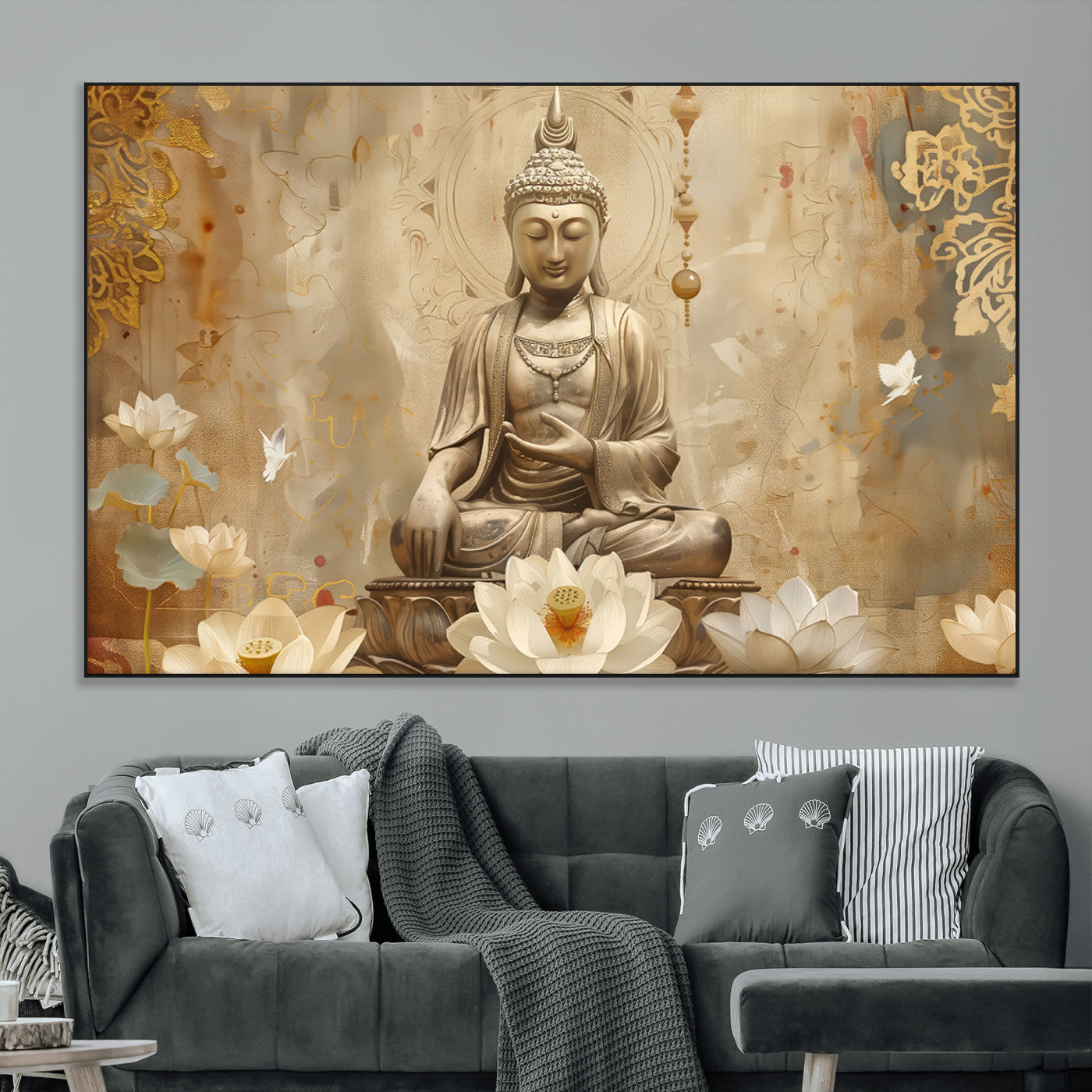 SEG-FC-51X34_Oversize - Buddha Wall Art Canvas Print, Buddha Meditation Room Decor, Yoga Room Wall Decor