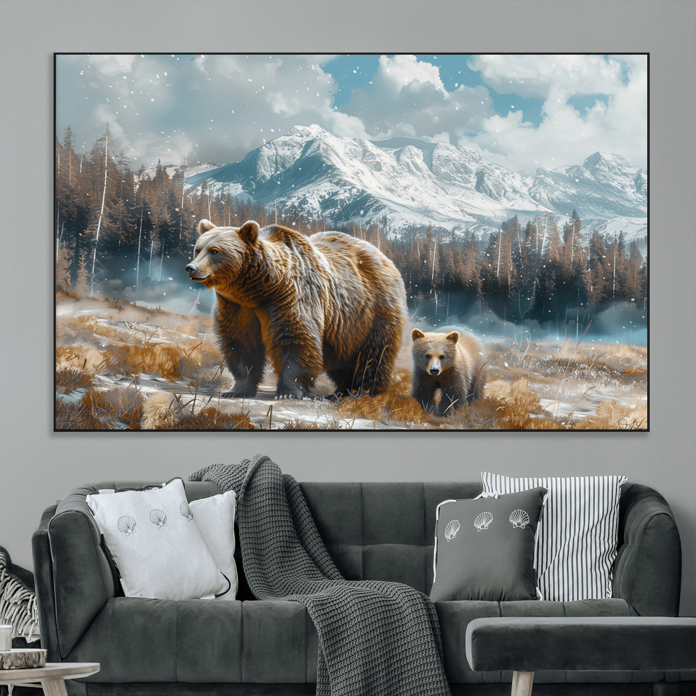 SEG-FC-51X34_Oversize - Bear and Baby Bear Wall Art Canvas Print