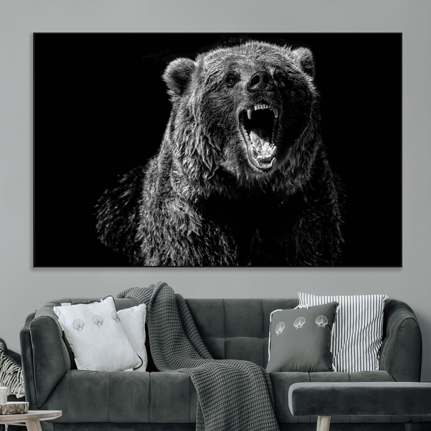 SEG-FC-51X34_Oversize - Bear Canvas Print | Wildlife Wall Art for Cabin Decor | Ready to Hang Framed