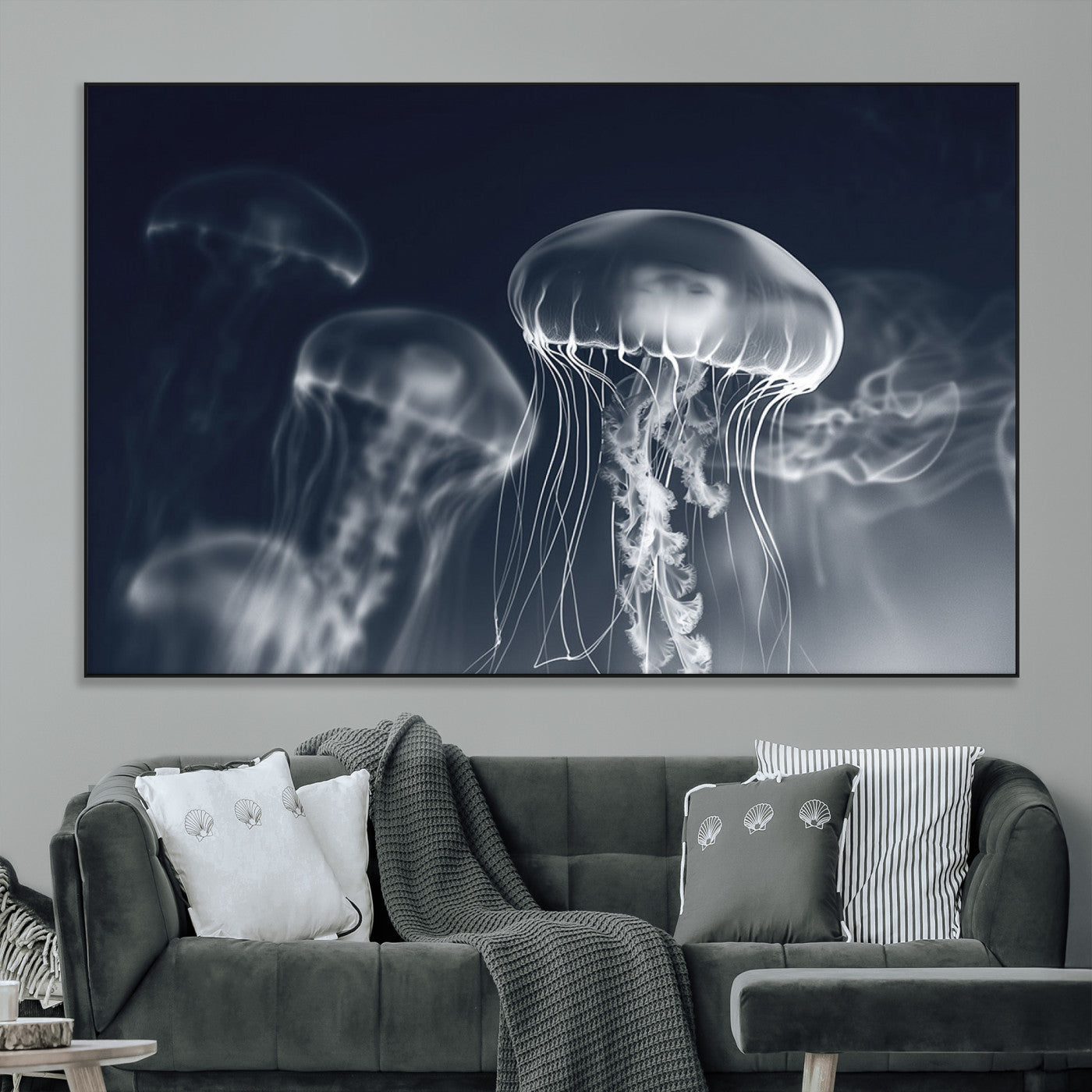 SEG-FC-51X34_Oversize - Jellyfish Wall Art Canvas Print, Modern Abstract Jellyfish Wall Decor