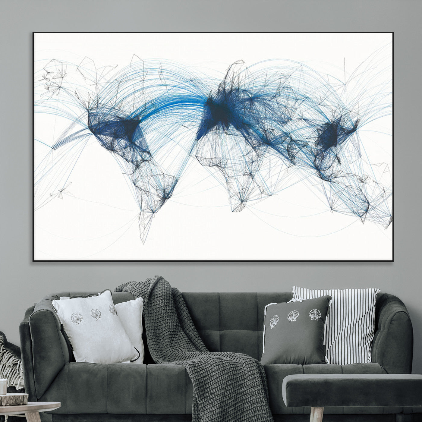 SEG-FC-51X34_Oversize - Push Pin World Map Canvas Print – Framed Wall Art for Couples to Track Their Travels – Anniversary