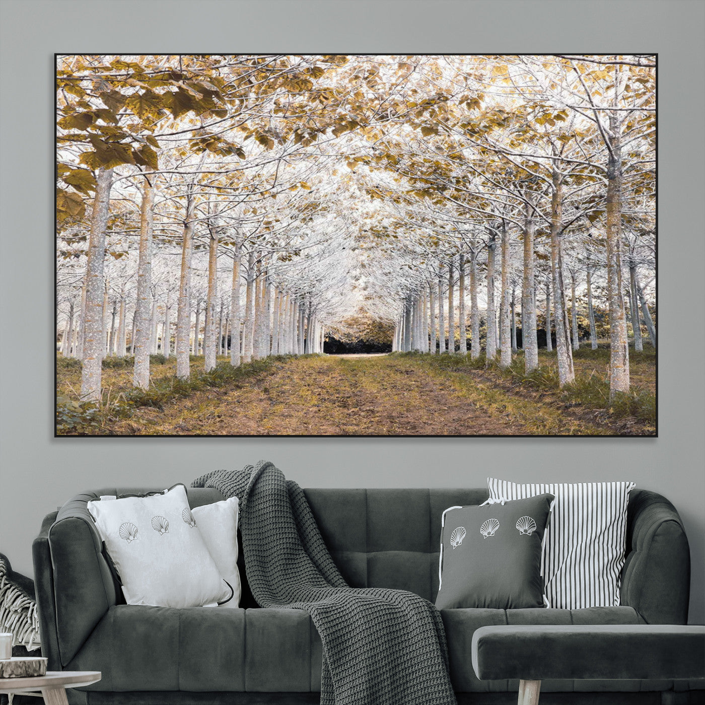 SEG-FC-51X34_Oversize - Forest Grove Wall Art | Serene Pathway Canvas Print | Ready to Hang and Framed Nature Wall Decor for