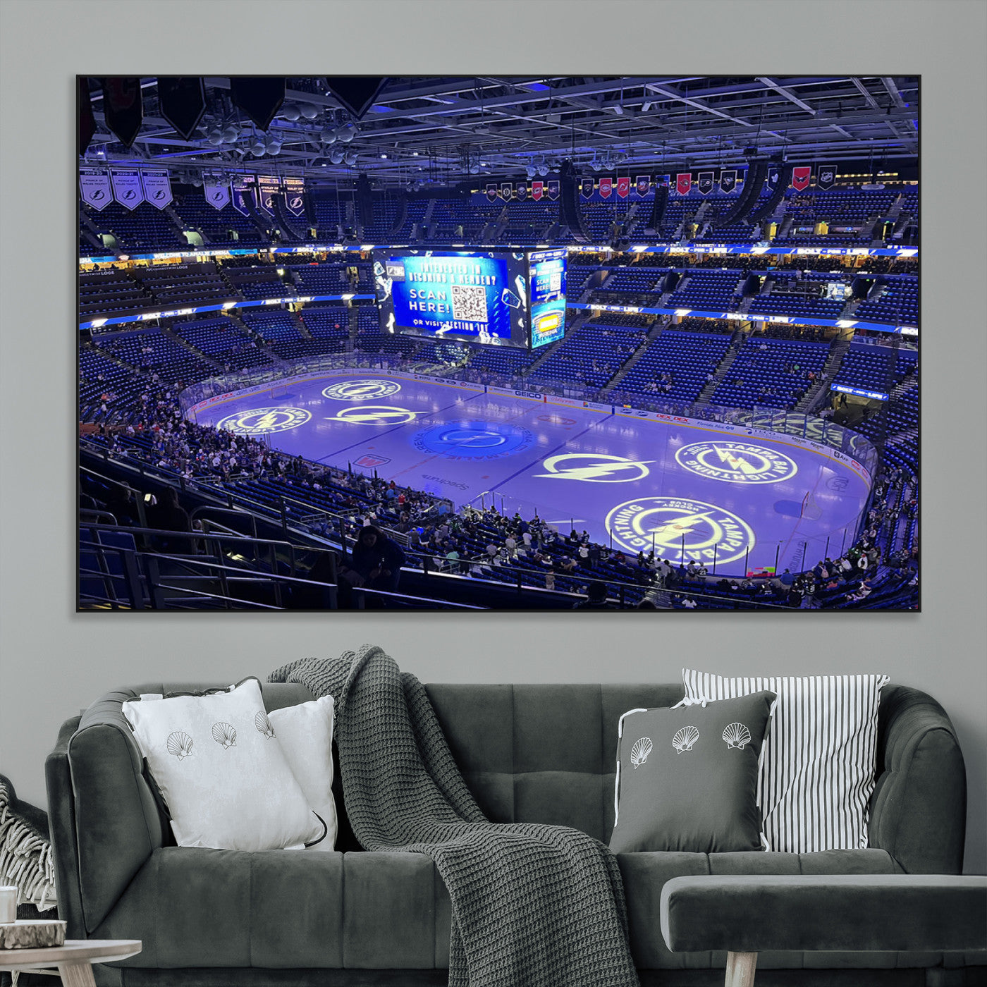 SEG-FC-51X34_Oversize - Amalie Arena Florida Wall Art Canvas Print - NHL Hockey Stadium Print Wall Art