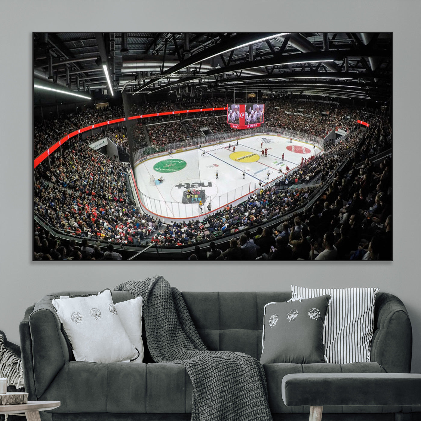 SEG-FC-51X34_Oversize - Vaudoise Lausanne Ice Hockey Arena Stadium Wall Art Canvas, Vaudoise Lausanne Ice Hockey Canvas