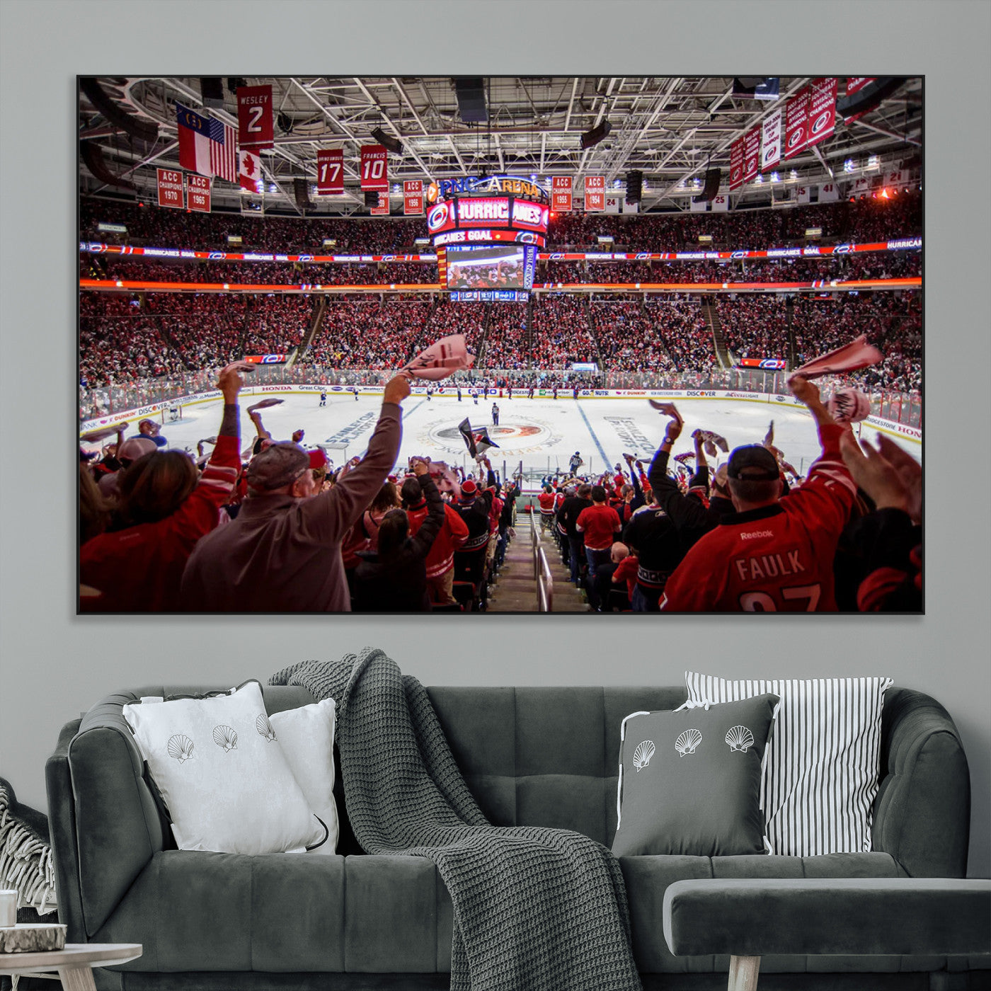 SEG-FC-51X34_Oversize - Carolina Hurricanes Ice Hockey Stadium Wall Art, Carolina Hurricanes Canvas Print