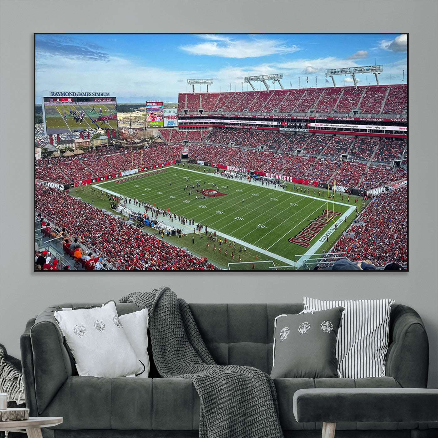 SEG-FC-51X34_Oversize - Florida Tampa Raymond James Stadium Wall Art Canvas Print - NFL Football Stadium Print Canvas