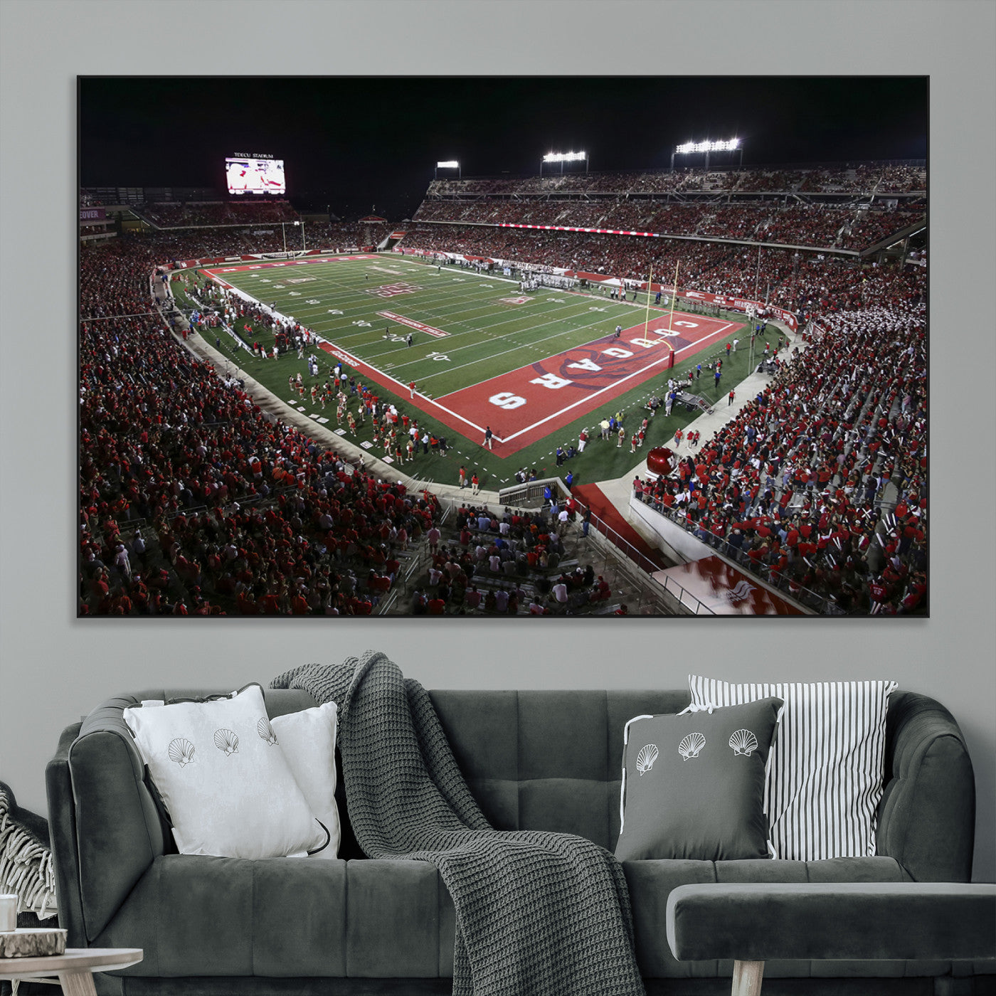 SEG-FC-51X34_Oversize - Houston Cougars Football Team Print - Houston TDECU Stadium Wall Art Canvas Print