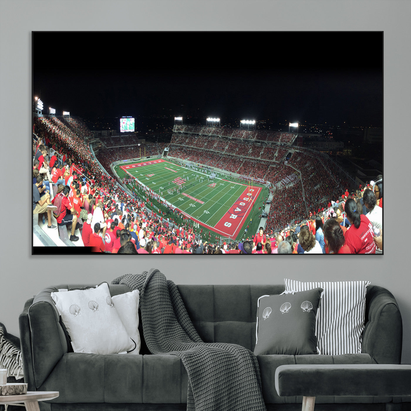 SEG-FC-51X34_Oversize - Houston Cougars Football Team Print - Houston TDECU Stadium Wall Art Canvas Print