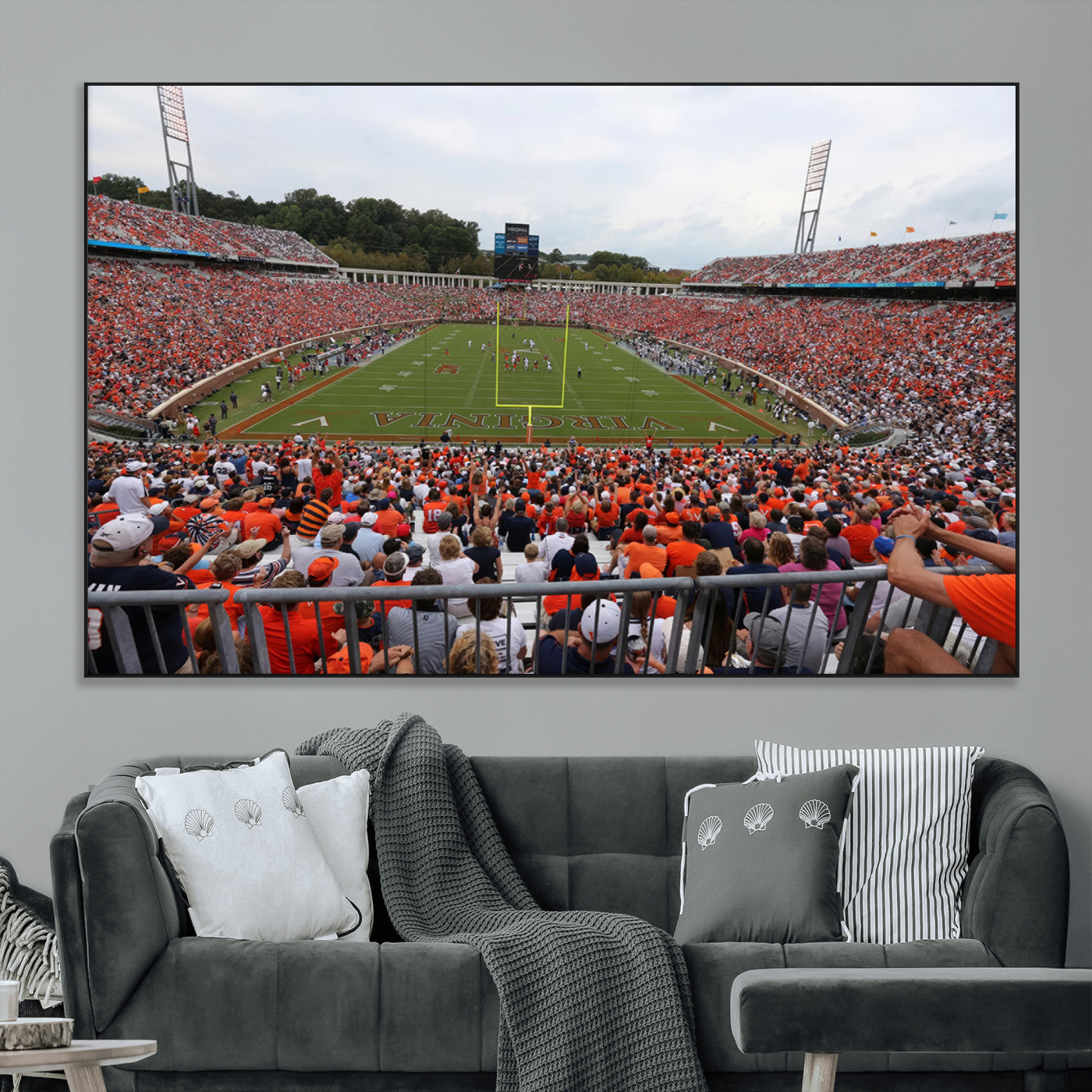 SEG-FC-51X34_Oversize - Virginia Cavaliers Football Team Print - Charlottesville Scott Stadium Print Wall Art Canvas