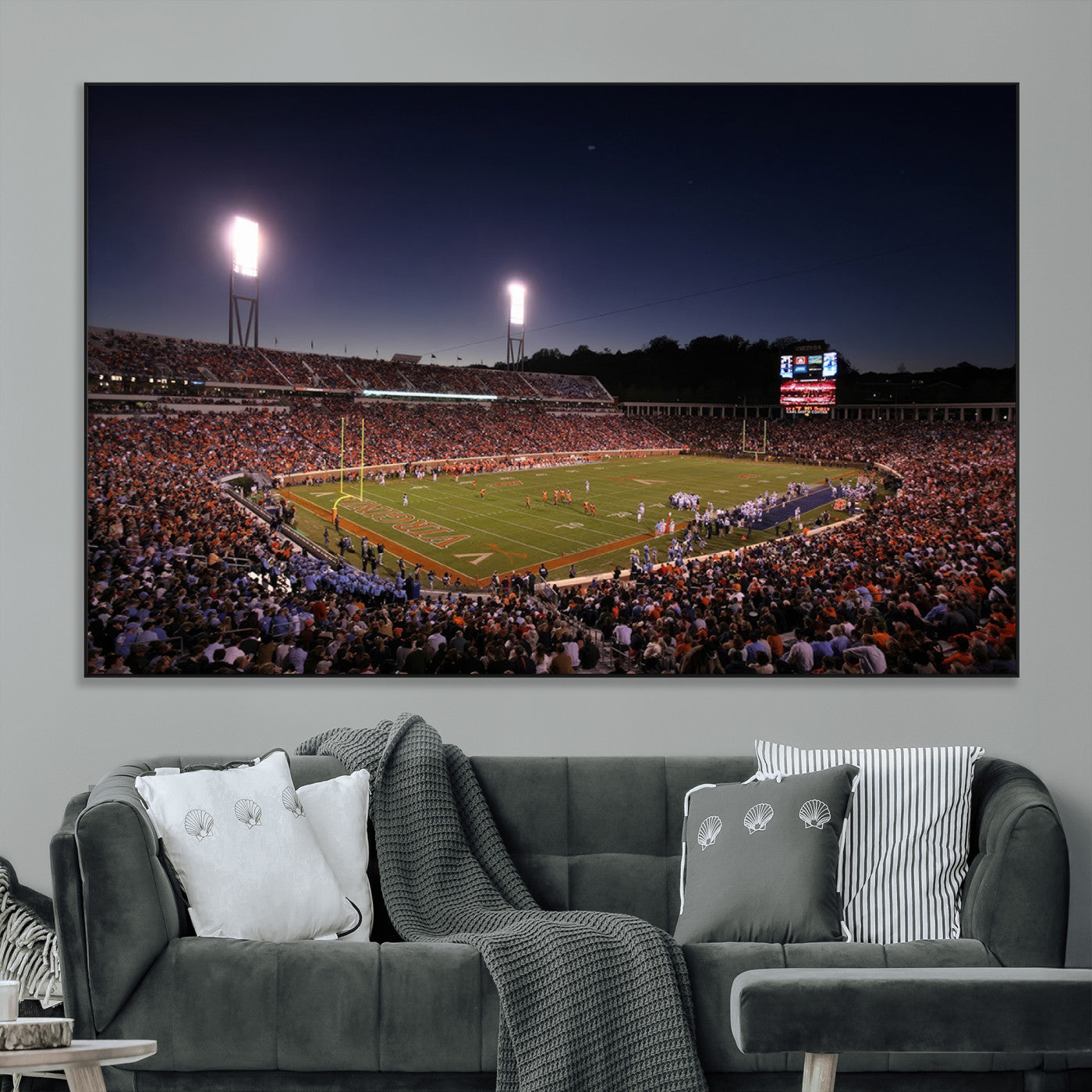 SEG-FC-51X34_Oversize - Virginia Cavaliers Football Team Print - Charlottesville Scott Stadium Canvas Print Wall Art