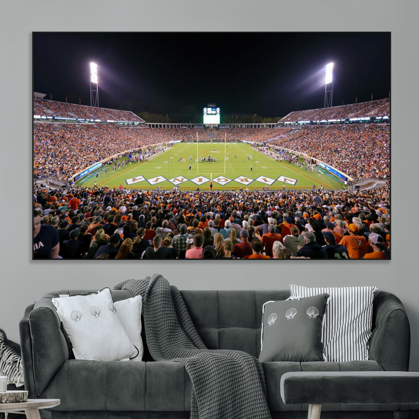 SEG-FC-51X34_Oversize - Virginia Cavaliers Football Team Print - Charlottesville Scott Stadium Wall Art Canvas Print