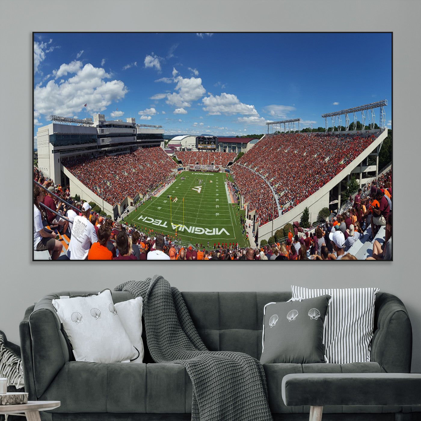 SEG-FC-51X34_Oversize - Virginia Tech Hokies Football Team Print - Blacksburg Lane Stadium Wall Art Canvas Print