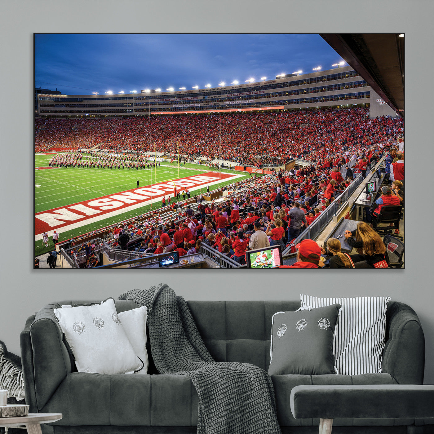 SEG-FC-51X34_Oversize - Wisconsin Badgers Football Team Print - Madison Camp Randall Stadium Wall Art, Wisconsin Badgers