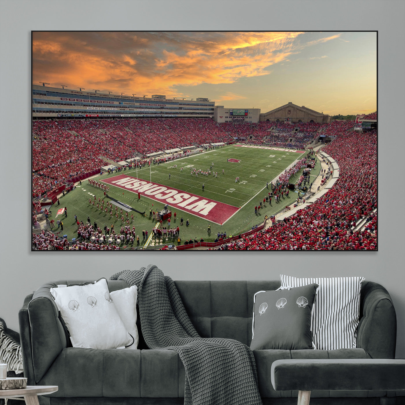41472-MGV-CV-36X24-Camp Randall Stadium Wisconsin Badgers Large Wall Art Canvas Print | College Football Stadium Wall