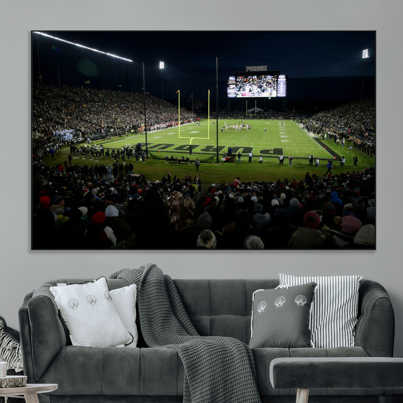 SEG-FC-51X34_Oversize - Purdue Boilermakers Football Team Print - West Lafayette Ross–Ade Stadium Wall Art Canvas Print