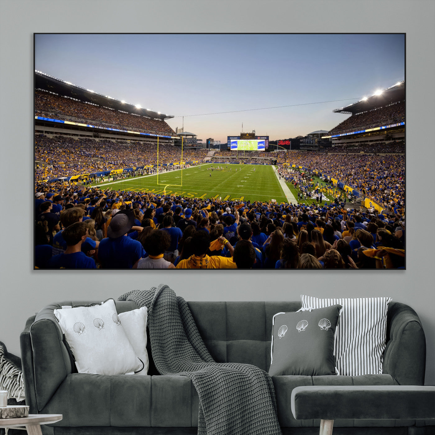 SEG-FC-51X34_Oversize - Pittsburgh Panthers Football Team Print - Pittsburgh Acrisure Stadium Wall Art Canvas Print
