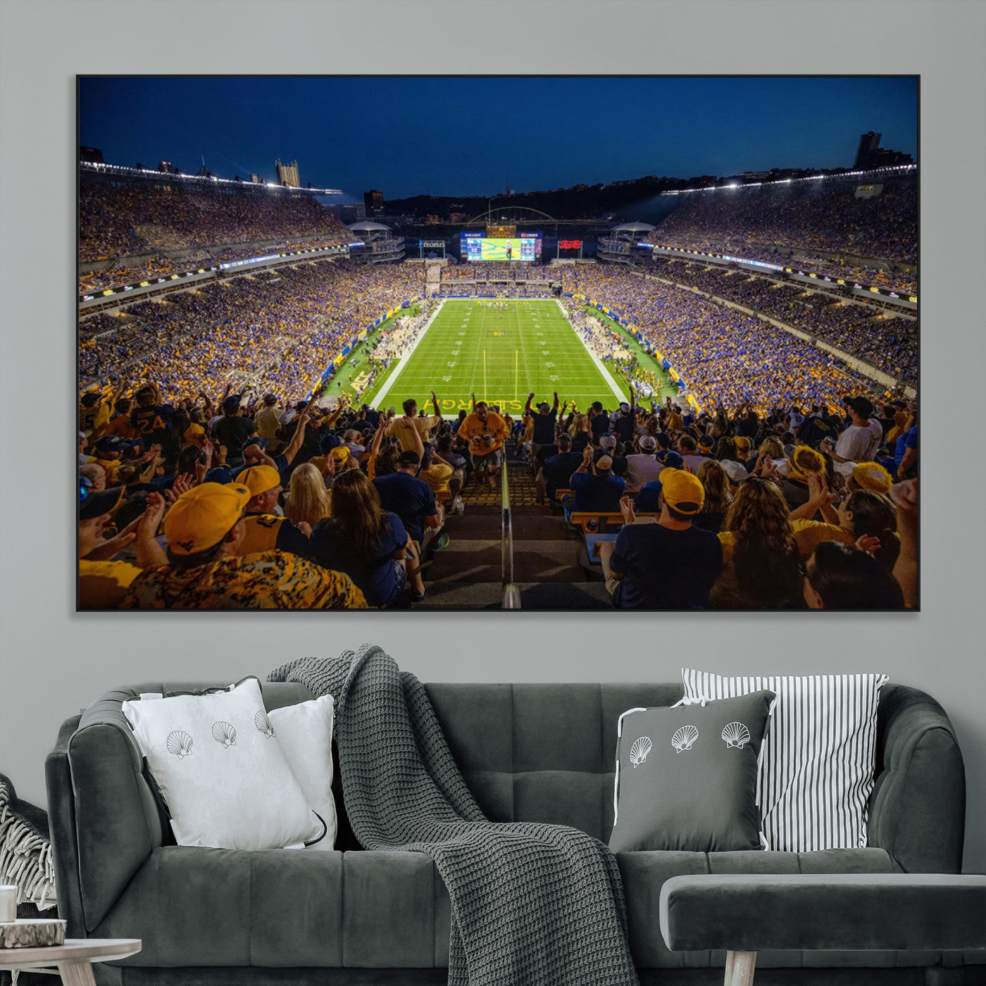 SEG-FC-51X34_Oversize - Pittsburgh Panthers Football Team Print - Pittsburgh Acrisure Stadium Wall Art Canvas Print