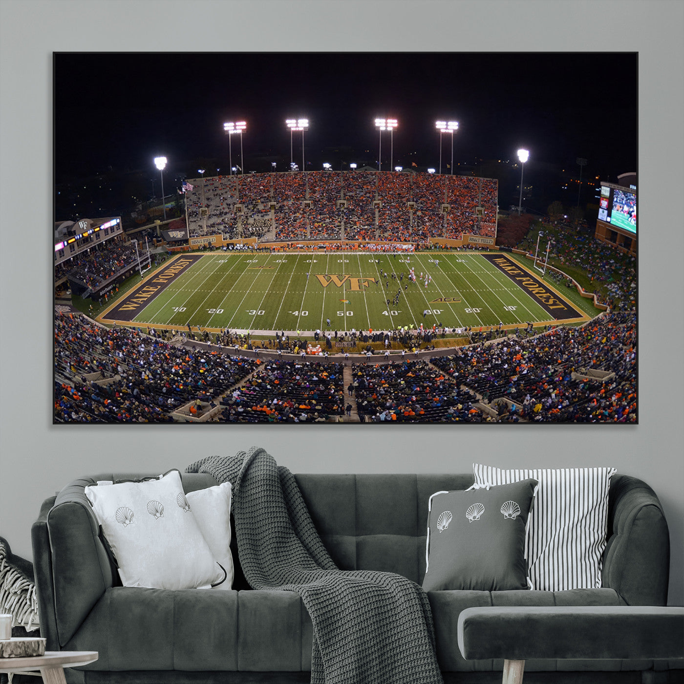 SEG-FC-51X34_Oversize - Demon Deacons Print Canvas, Football Team Print - Winston-Salem Allegacy Federal Credit Union