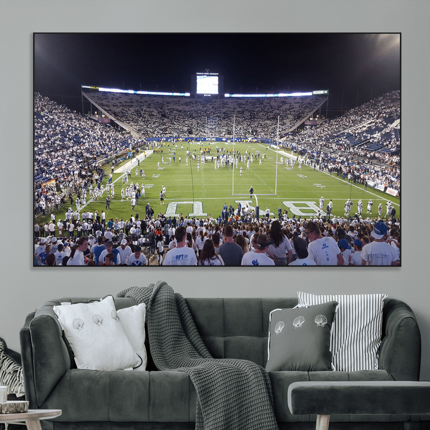 SEG-FC-51X34_Oversize - Brigham Young University Cougars Football Print Canvas - Provo LaVell Edwards Stadium Wall Art