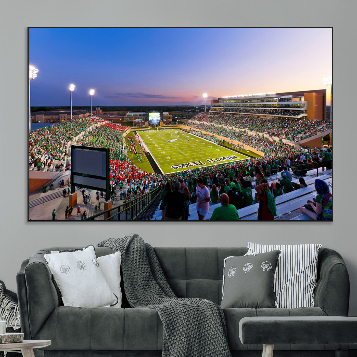 SEG-FC-51X34_Oversize - University of North Texas Mean Green Football Team Print - Denton DATCU Stadium Canvas Print Wall