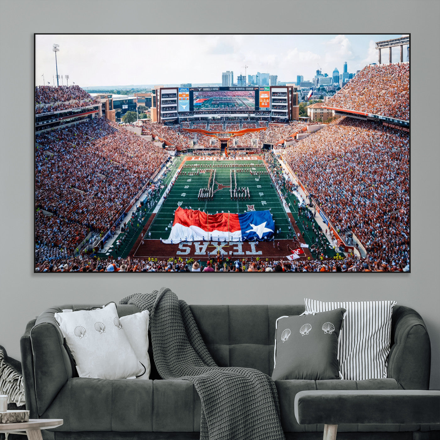 SEG-FC-51X34_Oversize - University of Texas Longhorns Football Team Canvas Print - Austin Darrell K Royal-Texas Memorial