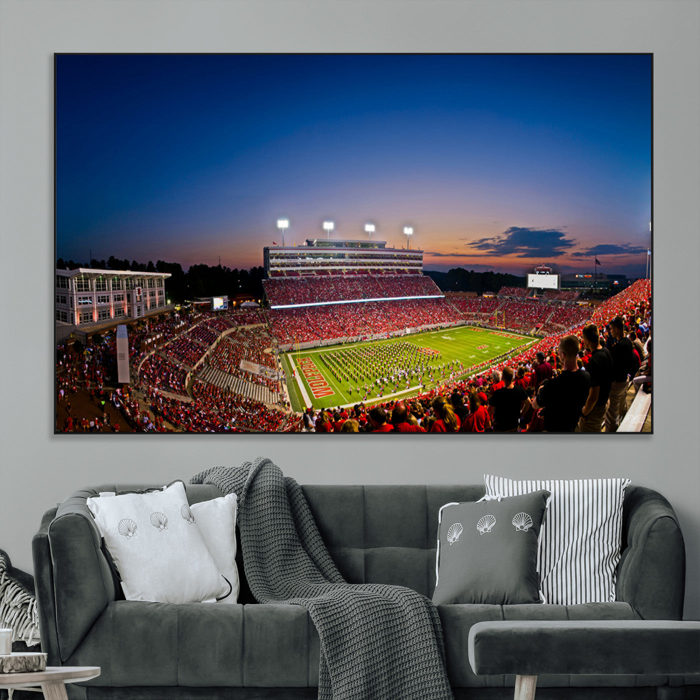 SEG-FC-51X34_Oversize - Wolfpack Football Team Wall Art Print - Raleigh Carter-Finley Stadium Wall Art Canvas Print